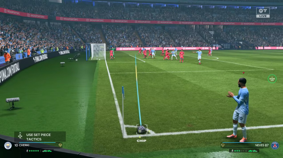 Угловые в EA FC 27: выбор зоны подачи