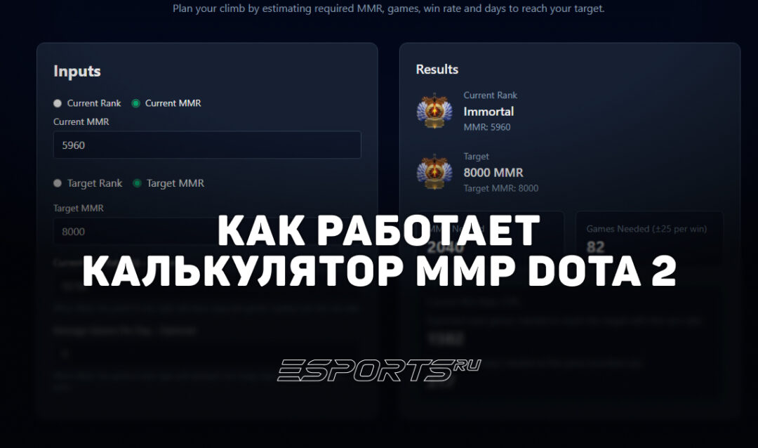 Калькулятор ММР Dota 2: сколько игр нужно для повышения рейтинга